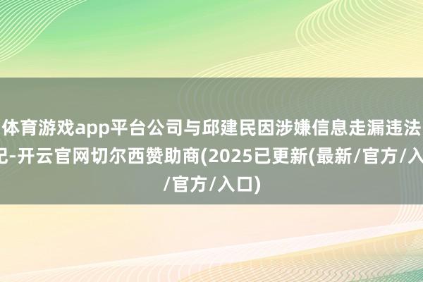 体育游戏app平台公司与邱建民因涉嫌信息走漏违法违纪-开云官网切尔西赞助商(2025已更新(最新/官方/入口)