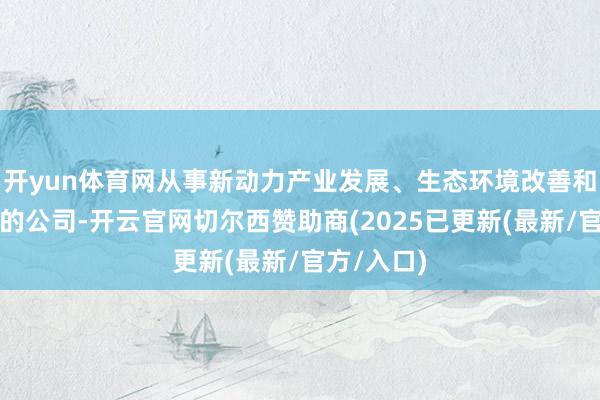 开yun体育网从事新动力产业发展、生态环境改善和动力省俭的公司-开云官网切尔西赞助商(2025已更新(最新/官方/入口)