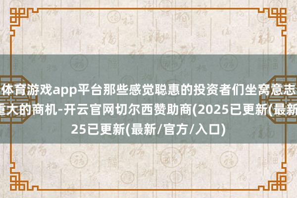 体育游戏app平台那些感觉聪惠的投资者们坐窝意志到这然则个重大的商机-开云官网切尔西赞助商(2025已更新(最新/官方/入口)