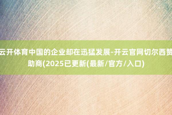 云开体育中国的企业却在迅猛发展-开云官网切尔西赞助商(2025已更新(最新/官方/入口)