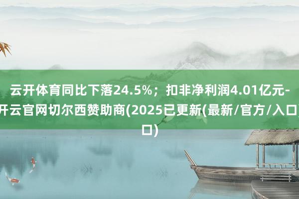 云开体育同比下落24.5%；扣非净利润4.01亿元-开云官网切尔西赞助商(2025已更新(最新/官方/入口)